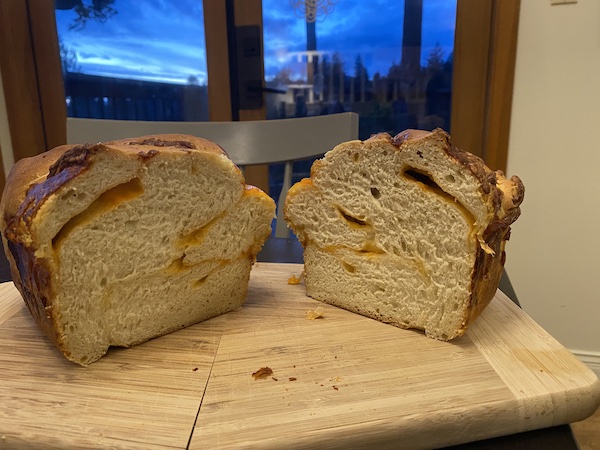 Cheese stuffed bread loaf